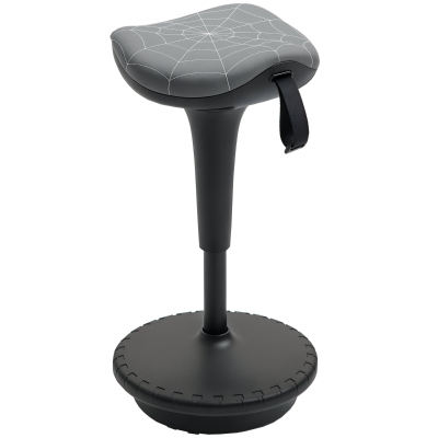 Vinsetto Backless Wobble Stool Chair, Standing Desk Chair, Adjustable Learning Stool for Office Desks, with Rocking Motion, Grey