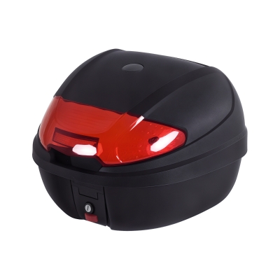 HOMCOM 30L Motorcycle Tail box Top Case Motorbike Trunk Helmet Carrier Luggage Helmet Storage Mount Rack w/ Lock