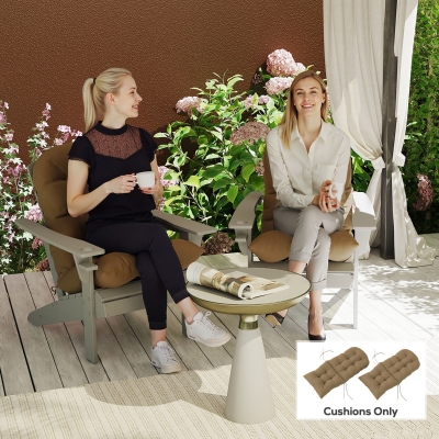 Outsunny Adirondack Chair Cushions Set of 2 with Ties, Khaki