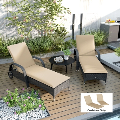 Outdoor Seat Cushion 76" L x 22.8" W x 2.4" D Beige