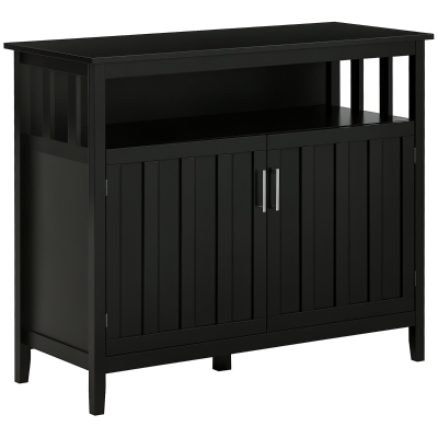 HOMCOM Sideboard Buffet Cabinet, Black with Adjustable Shelves