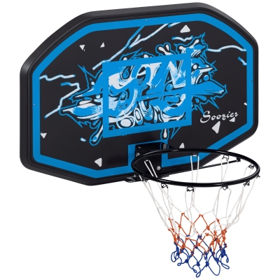 Soozier Wall Mounted Basketball Hoop, 43" x 28" Backboard, Mini Basketball Hoop, Over the Door Basketball Hoop with for Kids and Adults, Outdoors and Indoors Use