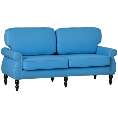 HOMCOM Stylish Midback Double Sofa with Sponge Padding Rubber Wood Leg Home Office