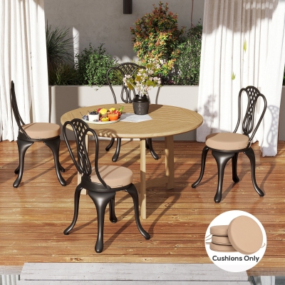 Outdoor Seat Cushion Set 15" Dia. x 2.8" H Khaki