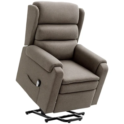 HOMCOM Lift Chair for Elderly, Power Chair Recliner with Footrest, Remote Control, Side Pockets for Living Room, Brown
