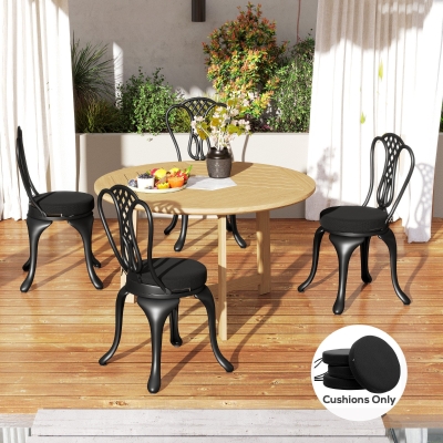 Outdoor Seat Cushion Set 15" Dia. x 2.8" H Black