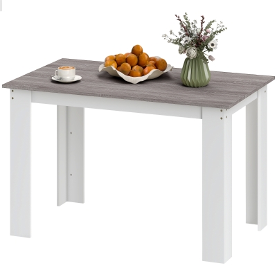 HOMCOM Kitchen Table for 4-6 People, Dining Table with Wood Effect for Dining Room, Grey