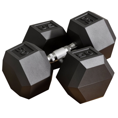 Soozier 50lbs Hex Dumbbell Set of 2, Non-Slip Handles