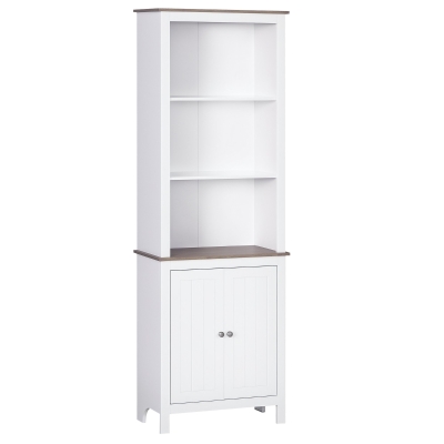 HOMCOM 69'' Freestanding Storage Cabinet, White 3-Tier Shelf