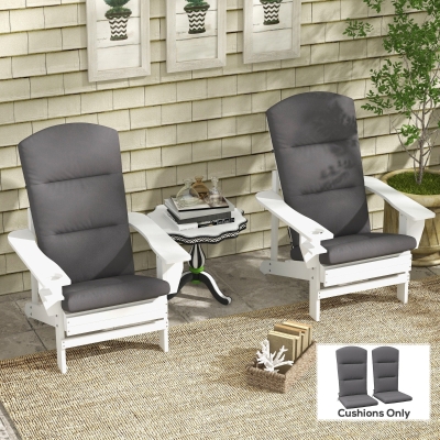 Outsunny Adirondack Chair Cushions, Gray Seat & Back Replacement