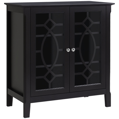 HOMCOM Buffet Cabinet, Kitchen Storage with Glass Doors, Espresso