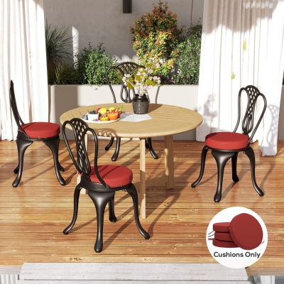 Outdoor Seat Cushion Set 15" Dia. x 2.8" H Wine Red