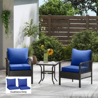Outdoor Seat Cushion Set 25" L x 22.5" W x 6.5" H Blue