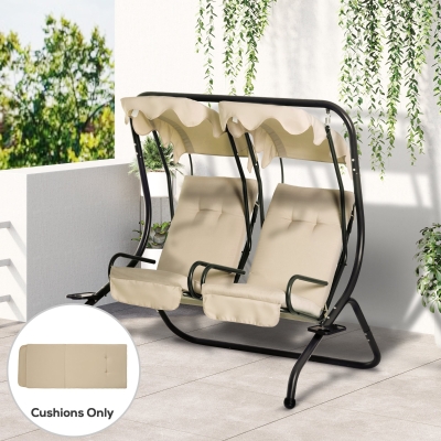 Porch Swing Cushions 48.75" x 21.75" x 2" Beige