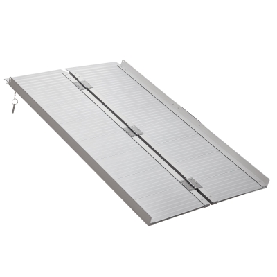 HOMCOM 4FT Wheelchair Ramp, Foldable Aluminum, 600lbs Capacity