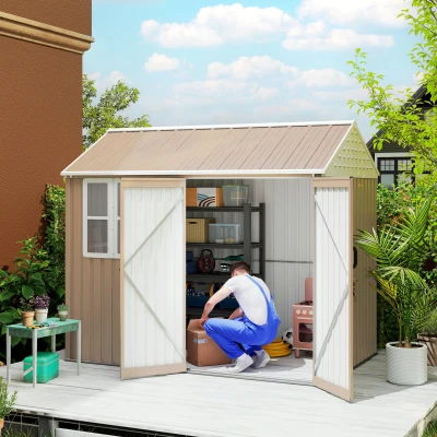 Garden Shed Storage 102" L x 69.3" W x 90.6" H Brown