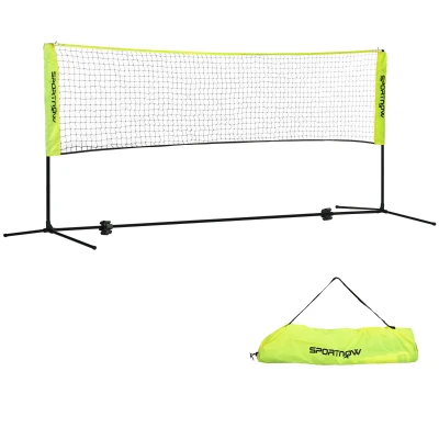 Soozier 10ft Badminton Net, Height Adjustable Outdoor Sports Net with Carry Bag, for Tennis, Pickleball and Volleyball, Yellow