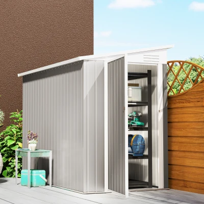 Garden Storage Shed 51.25" x 92.5" x 72.75" Light Gray