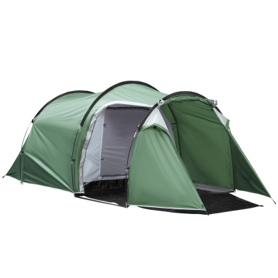 Outsunny Pop Up Camping Tent with Vestibule Waterproof Tent for 2-3 Person, Dark Green