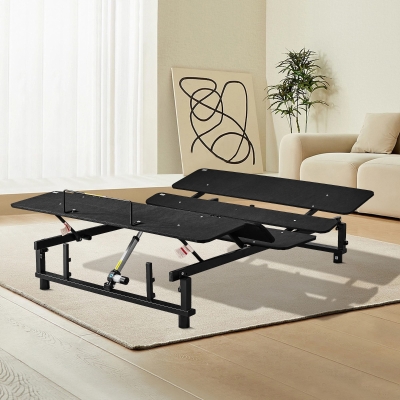Adjustable Queen Bed Base Frame with Head and Foot Incline, Black