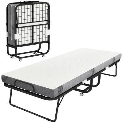 HOMCOM Rollaway Bed, Portable Folding Guest Bed, 78.75"x31.5"
