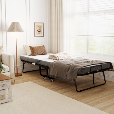 HOMCOM Rollaway Bed, Portable Folding Guest Bed, 78.75"x35.5"