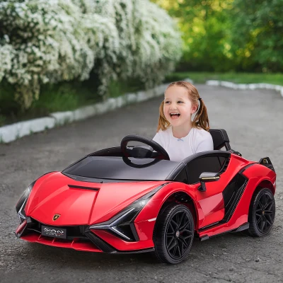 Aosom 12V Lamborghini SIAN Kids Electric Car with Remote, Red