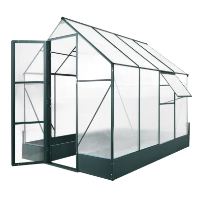 Outsunny 8.2' x 6.2' Greenhouse Aluminum Frame with Temperature Controlled Window