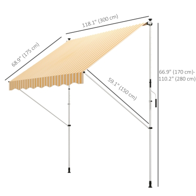 Outsunny Manual Retractable Patio Awning Window Door Sun