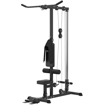 Soozier Lat Pull Down Machine, Adjustable High/Low Pulley, Black