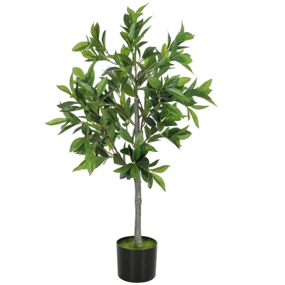 HOMCOM Lifelike Laurel Artificial Tree with 345 Leaves, Green
