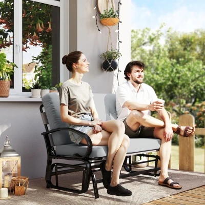 Outdoor Glider Bench 47.25" x 29.5" x 32.25" Gray