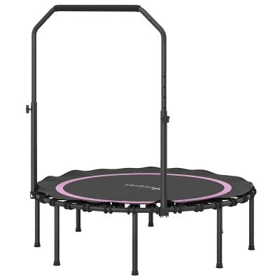 Soozier 45" Foldable Mini Trampoline with Adjustable Handle, Pink