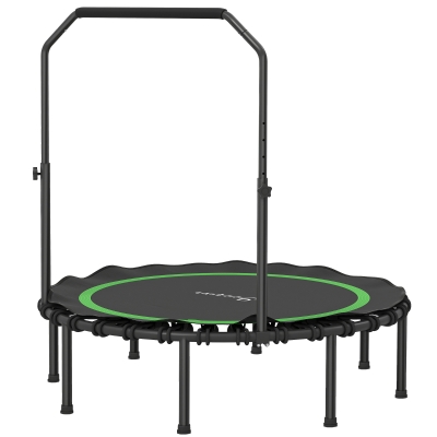 Soozier 48" Foldable Rebounder Trampoline with Handle Bar, Green