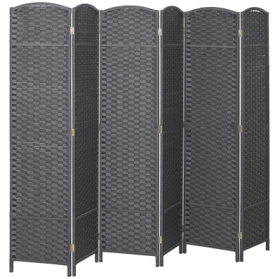 HOMCOM 6-Panel Folding Privacy Screen Room Divider, Charcoal Gray