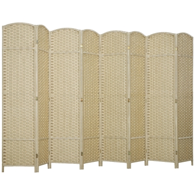 HOMCOM 8-Panel Folding Privacy Screen Room Divider, 5.6' Tall, Beige
