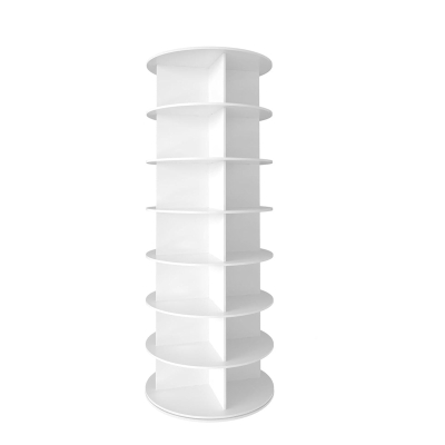 7-Tier Rotating Shoe Rack Tower with Sturdy Construction, White