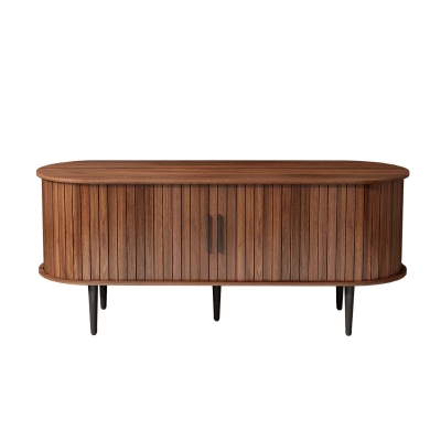 47" Modern TV Stand with Sliding Door, Walnut