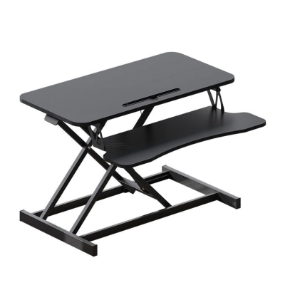 32" Desk Converter with Wide Keyboard Tray, Black