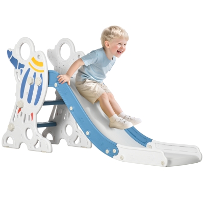 Qaba Kids Indoor Slide, Toddler Playset Ages 1.5-3, Blue