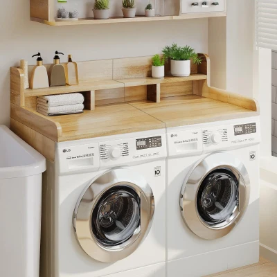 Double Layer Practical Washer Dryer Countertop with Non-slip Pads, Natural