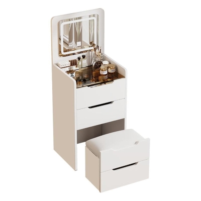3-in-1 Vanity Desk with Flip Top Mirror, White