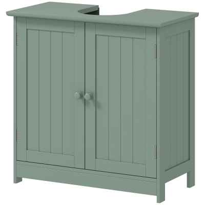 HOMCOM Dark Green Bathroom Vanity Cabinet with Adjustable Shelf