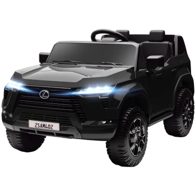 Qaba 12V Ride On Car, Licensed Lexus GX550, 2-Seater Kids Electric Vehicle with Remote Control and Suspension System, Black