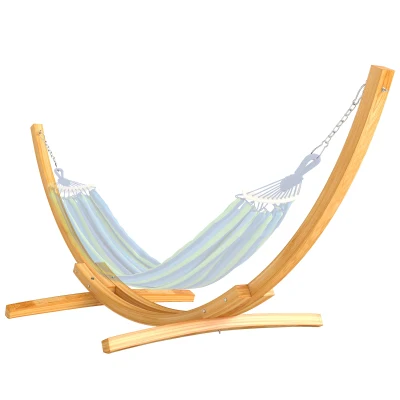 Outsunny 11' Wooden Hammock Stand Universal Garden Picnic Camp Accessories, Curved Arc Design Stand, 264lbs Capacity