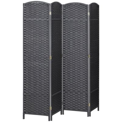 HOMCOM 4-Panel Folding Privacy Screen, 5.6' Tall, Charcoal Gray