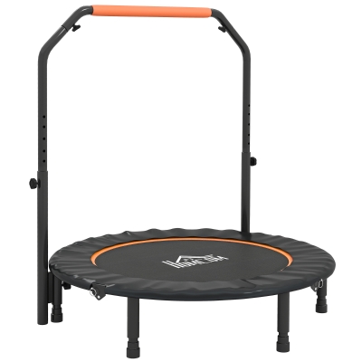 Soozier 45" Foldable Mini Fitness Trampoline, with Adjustable Foam Handle, Orange