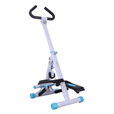 Soozier Height Adjustable Stair Stepper, Stepper Exercise Machine with Handlebar, LCD Monitor, Turquoise