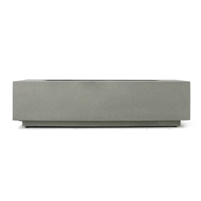 50,000 BTU Rectangle MGO Fire Table Perfect for Effortless Warmth, Modern Design with Iron Frame, 56" L x 26" W x 15" H, Light Gray