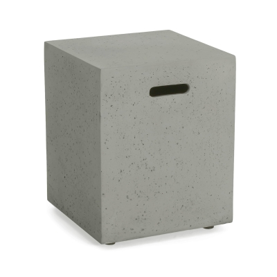 Modern MGO Tank Holder Side Table with Multi-functional Design, Lightweight Concrete for Durability, 16.5" L x 16.5" W x 20.5" H, Light Grey